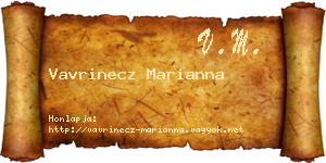 Vavrinecz Marianna névjegykártya