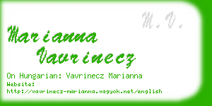 marianna vavrinecz business card